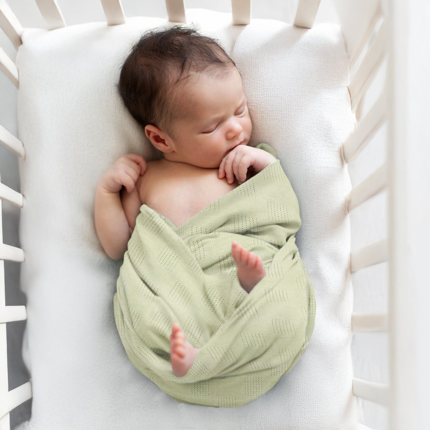 Meadow Cuddle – Ultra Soft 100% Viscose Swaddle Blanket for New Baby, Green