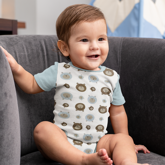 BearCuddle – Baby Bright 8-Piece Soft Cotton Layette Set for Baby Boys, 0–3 Months Blue