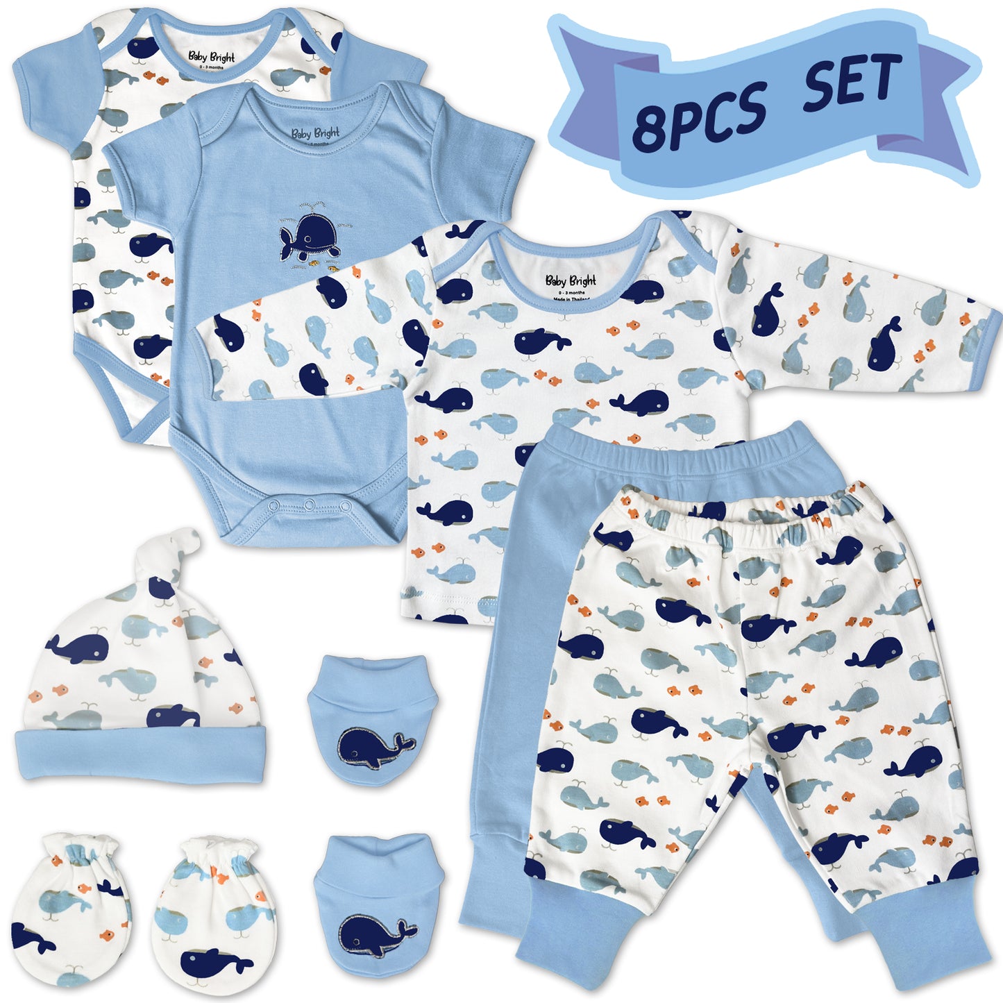 8 pcs Newborn Set Style for Boys