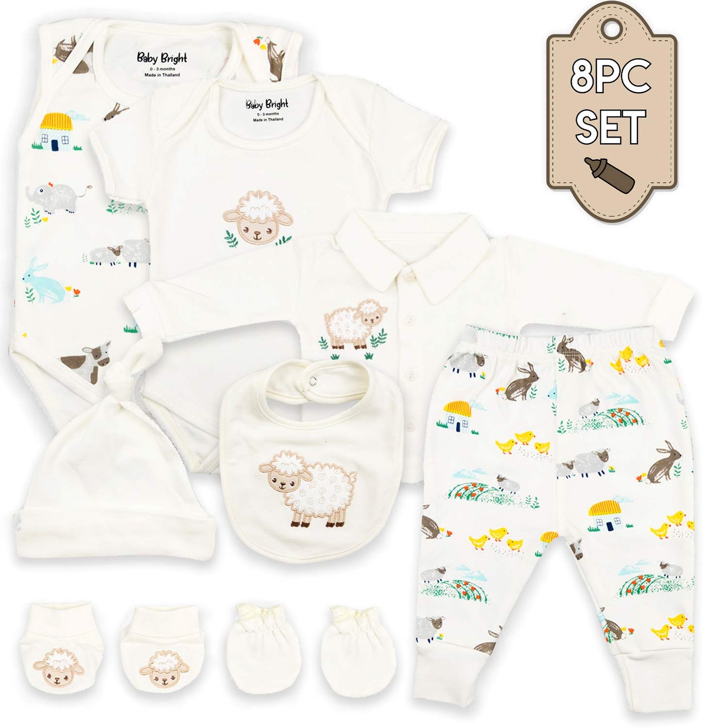 8 pcs Newborn Set Style for Girls