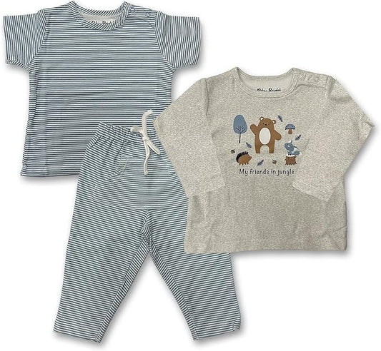 Baby Bright 3-Piece Set for Baby Boys | Soft Cotton Outfit for 0–9 Months