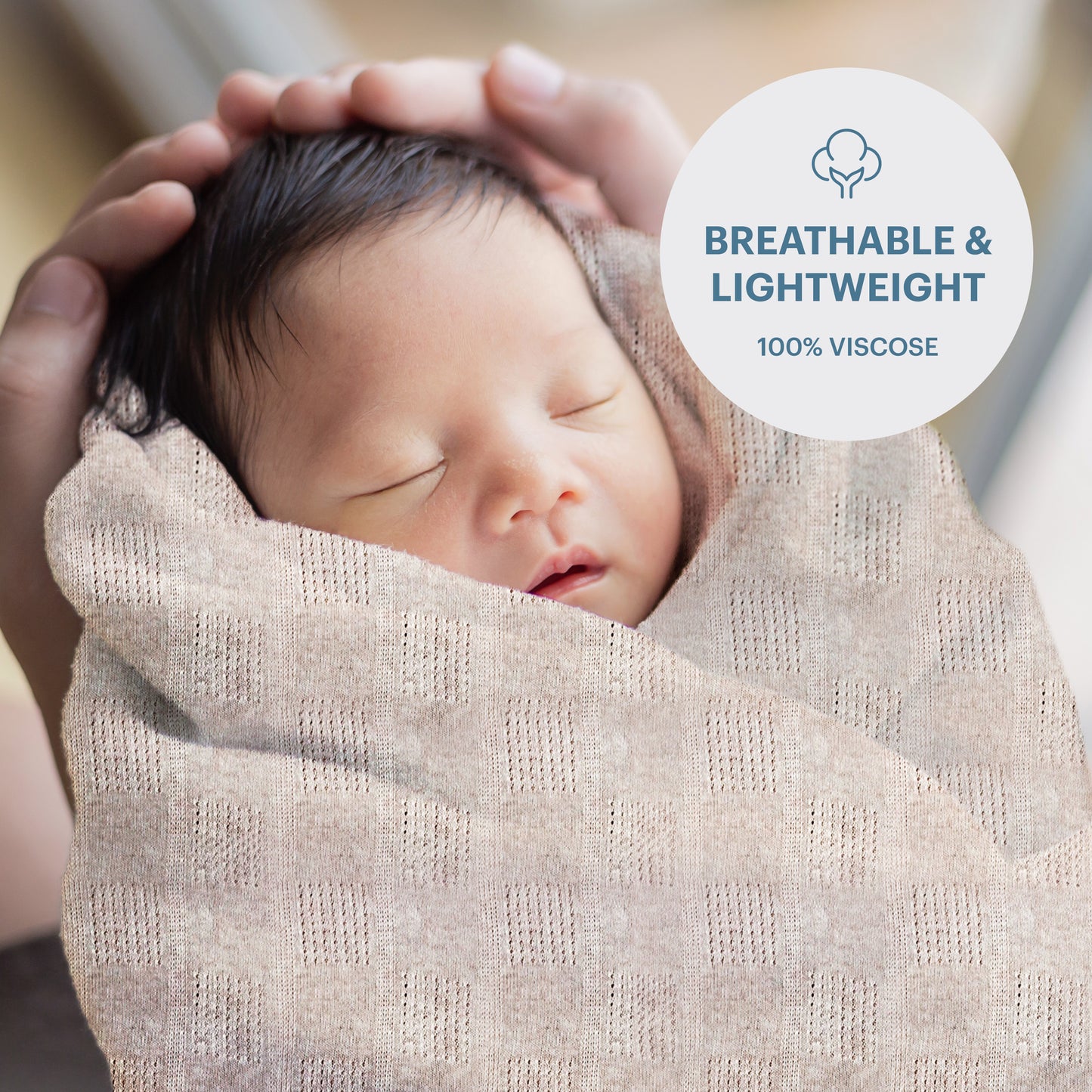 Swaddle Blanket, Ultra Soft 100% Viscose Shawls for New Baby - Tan