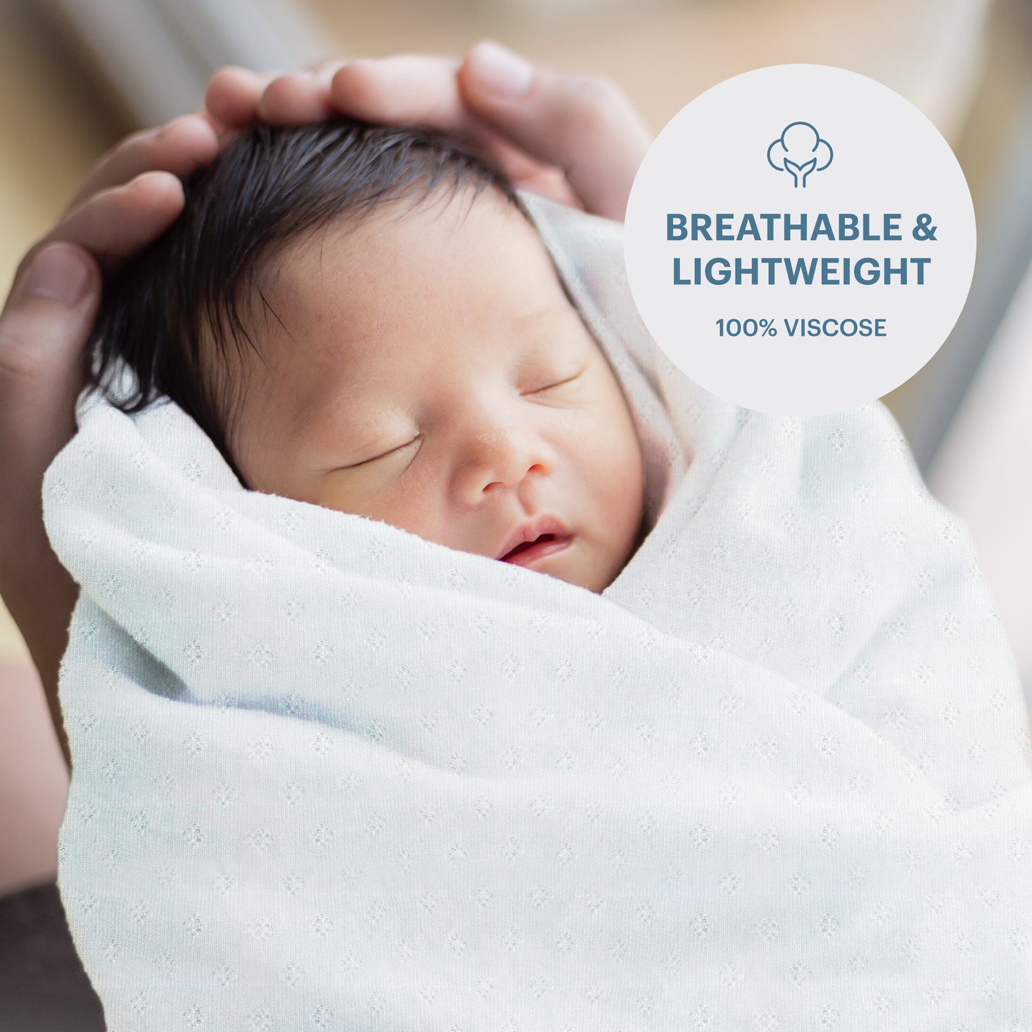 Swaddle Blanket, Ultra Soft 100% Viscose Shawls for New Baby - White