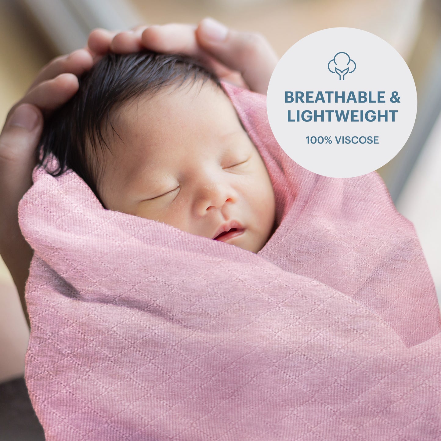 Swaddle Blanket, Ultra Soft 100% Viscose Shawls for New Baby - Pink