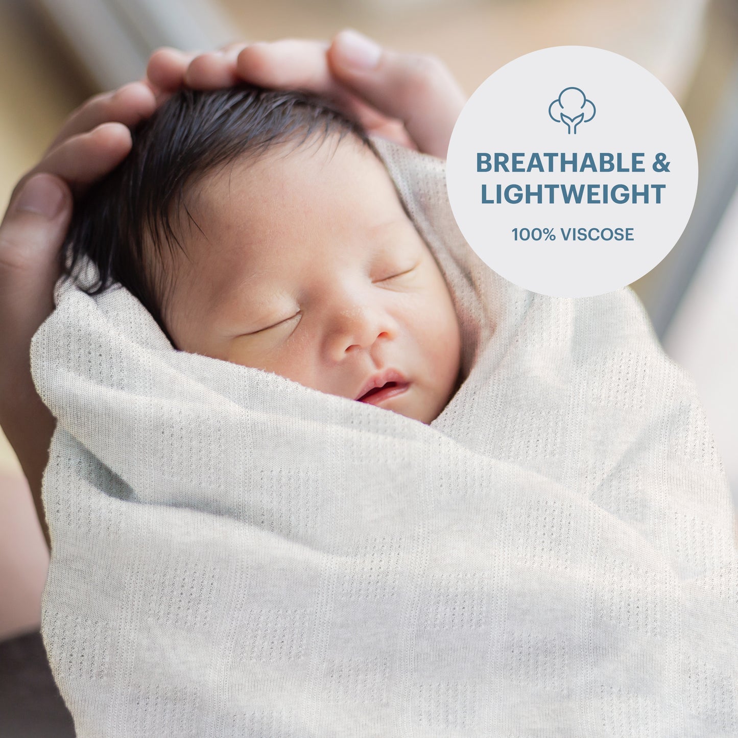 Swaddle Blanket, Ultra Soft 100% Viscose Shawls for New Baby - Off White