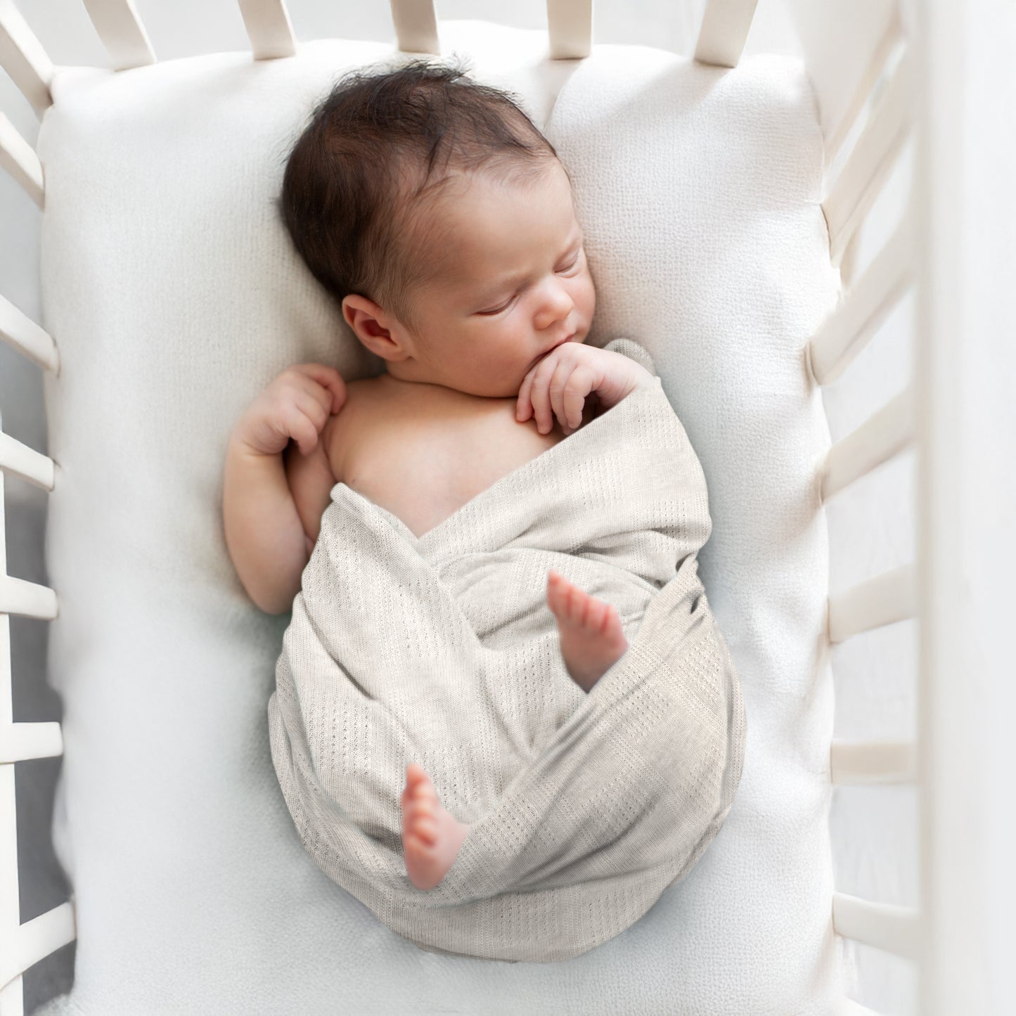 Swaddle Blanket, Ultra Soft 100% Viscose Shawls for New Baby - Off White