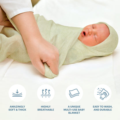 Swaddle Blanket, Ultra Soft 100% Viscose Shawls for New Baby - Green