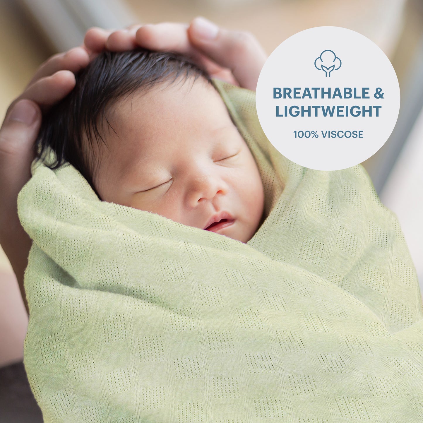 Swaddle Blanket, Ultra Soft 100% Viscose Shawls for New Baby - Green