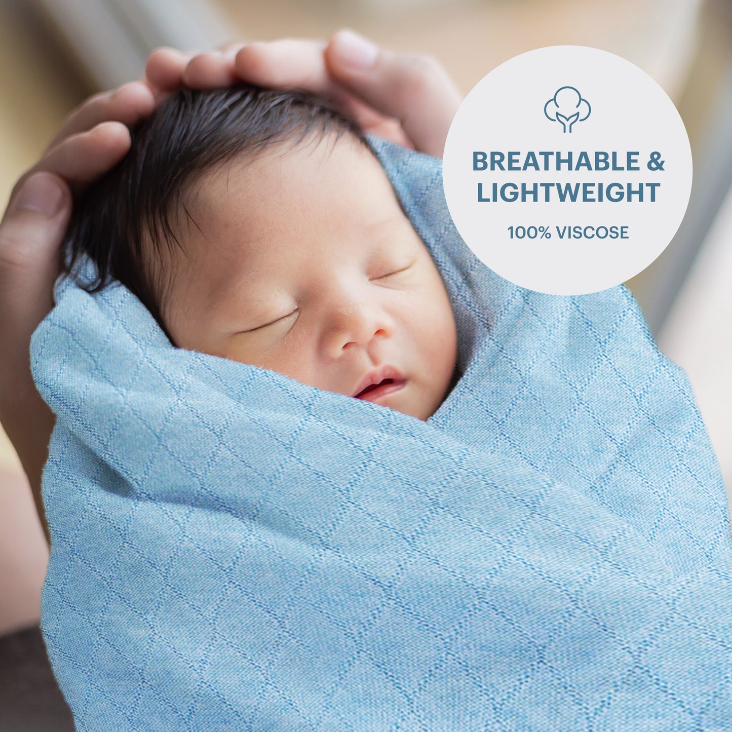 Swaddle Blanket, Ultra Soft 100% Viscose Shawls for New Baby - Blue