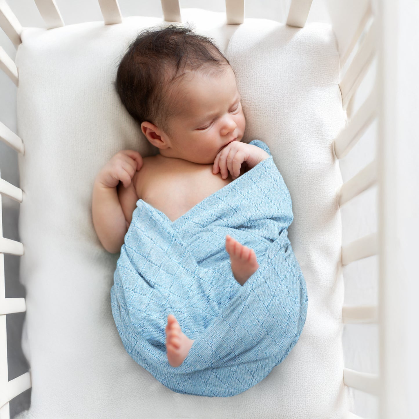 Swaddle Blanket, Ultra Soft 100% Viscose Shawls for New Baby - Blue