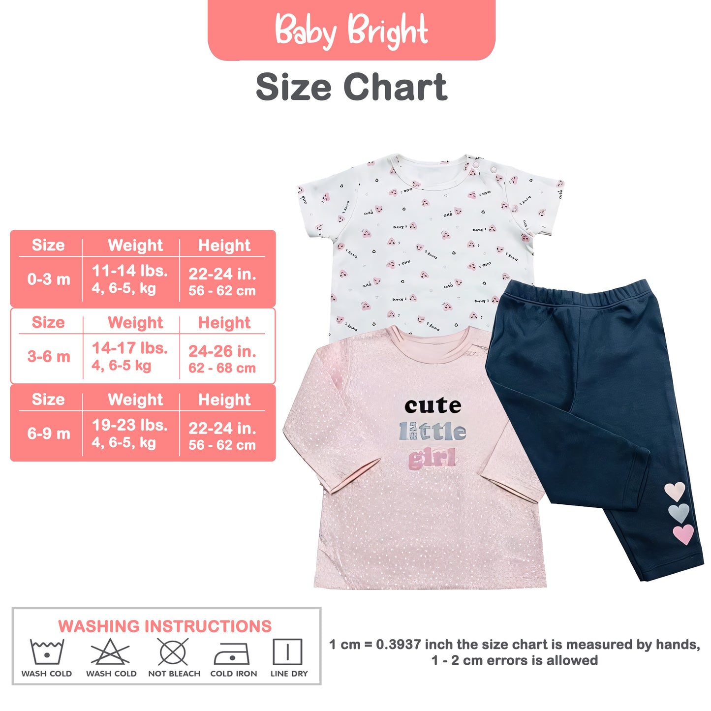 Newborn Girl Clothes - Baby Essentials, Newborn Essentials Toddler Girl Clothes with Shirts and Pajama 0-9 Months