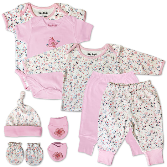 8 pcs Newborn Set Style for Girls