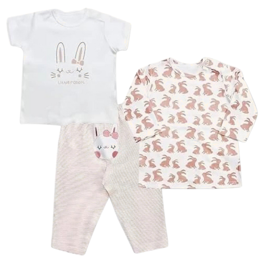 Newborn Girl Clothes Baby Essentials Must Haves Toddler Pajama 3pc Set 0-9 Months