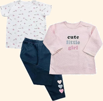 Newborn Girl Clothes - Baby Essentials, Newborn Essentials Toddler Girl Clothes with Shirts and Pajama 0-9 Months