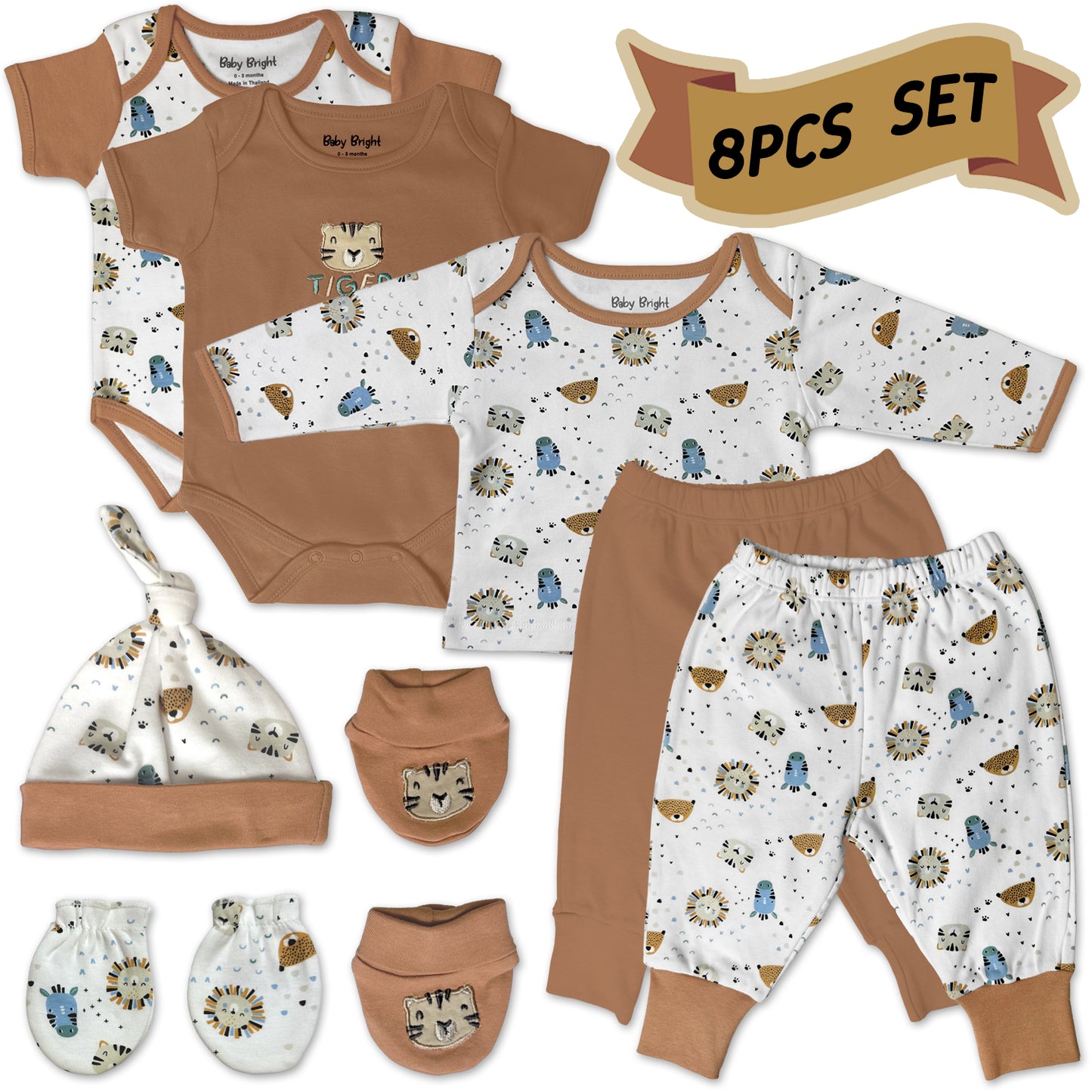 8 pcs Newborn Set Style for Boys