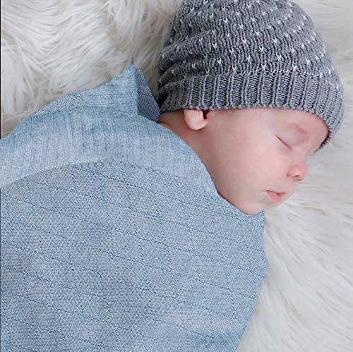 Swaddle Blanket, Ultra Soft 100% Viscose Shawls for New Baby - Blue
