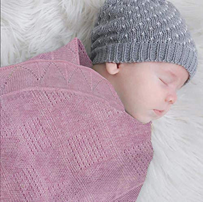 Swaddle Blanket, Ultra Soft 100% Viscose Shawls for New Baby - Pink