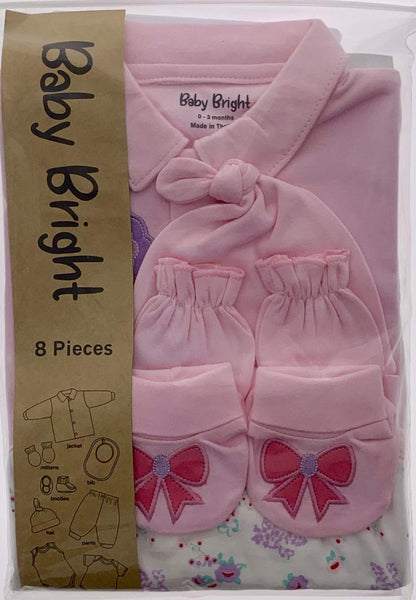 8 pcs Newborn Set Style for Girls