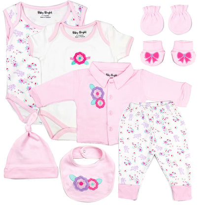 8 pcs Newborn Set Style for Girls