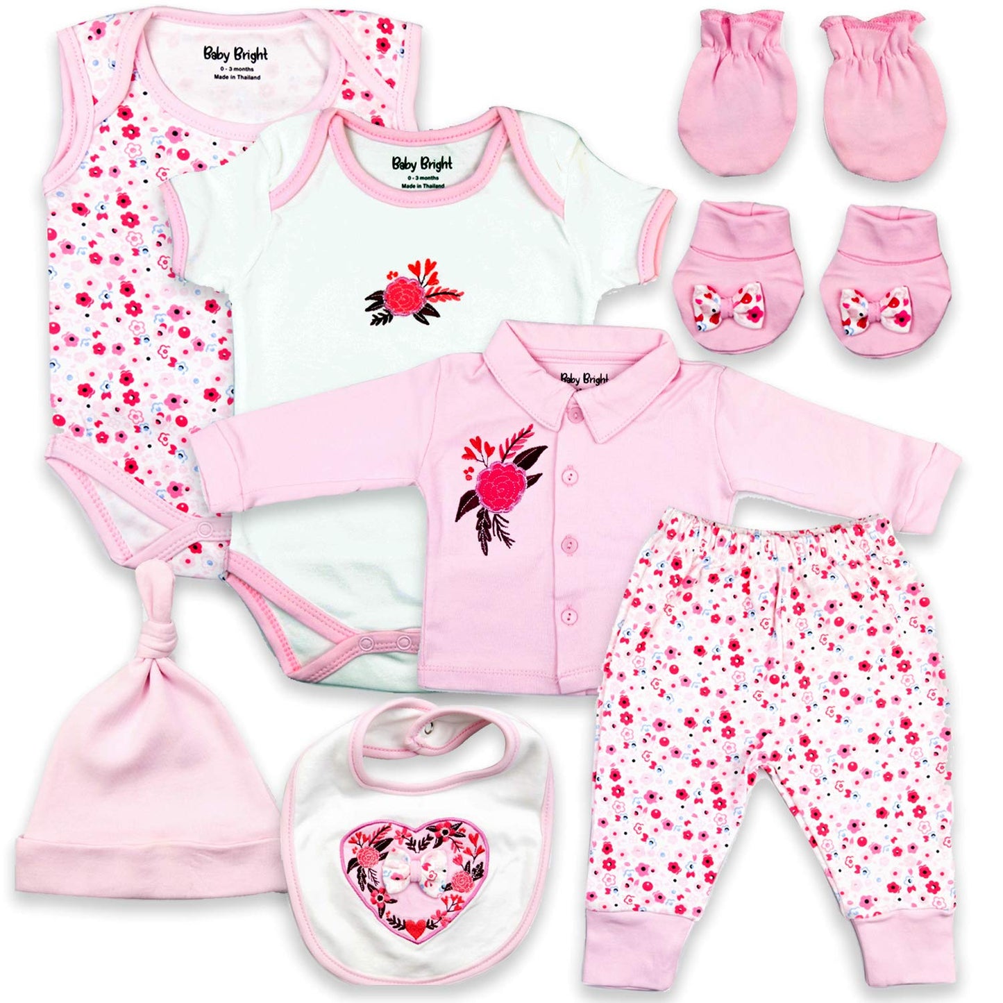 8 pcs Newborn Set Style for Girls