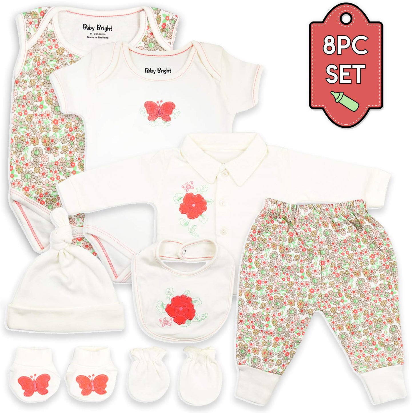 8 pcs Newborn Set Style for Girls